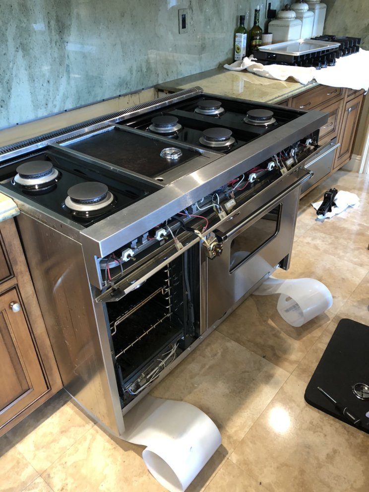 48-inch residential range opened up for service